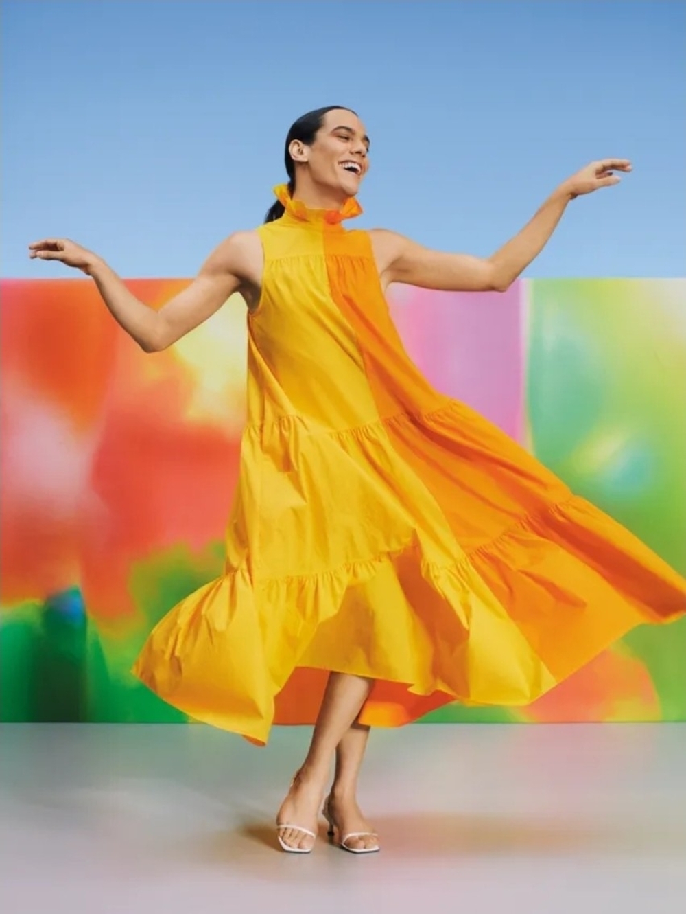 Christopher John Rogers Two-Tone Yellow-Orange Dress